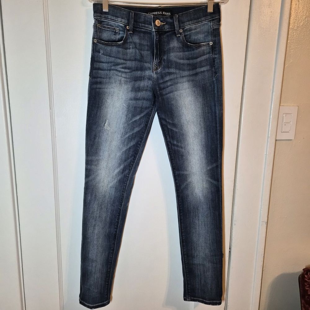Express Women's Dark‎ Blue Skinny Jeans